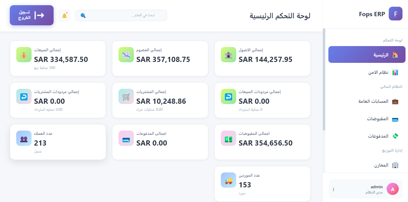FOPS ERP System View 1